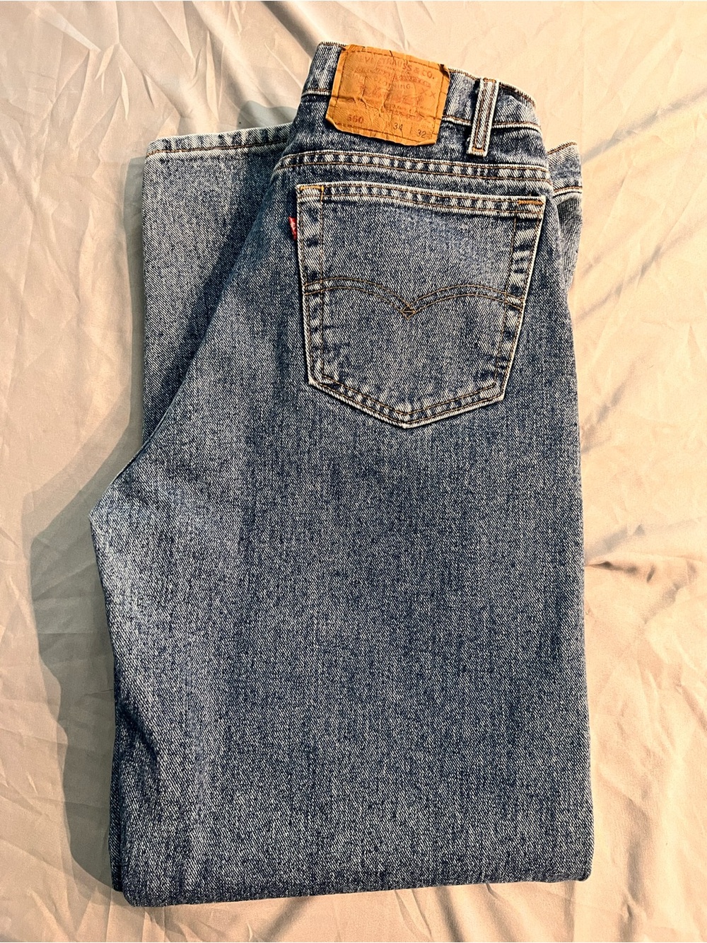 Vintage 90s Levis 560 Made in USA Loose Fit Jeans Mens 34x32 Red Tab